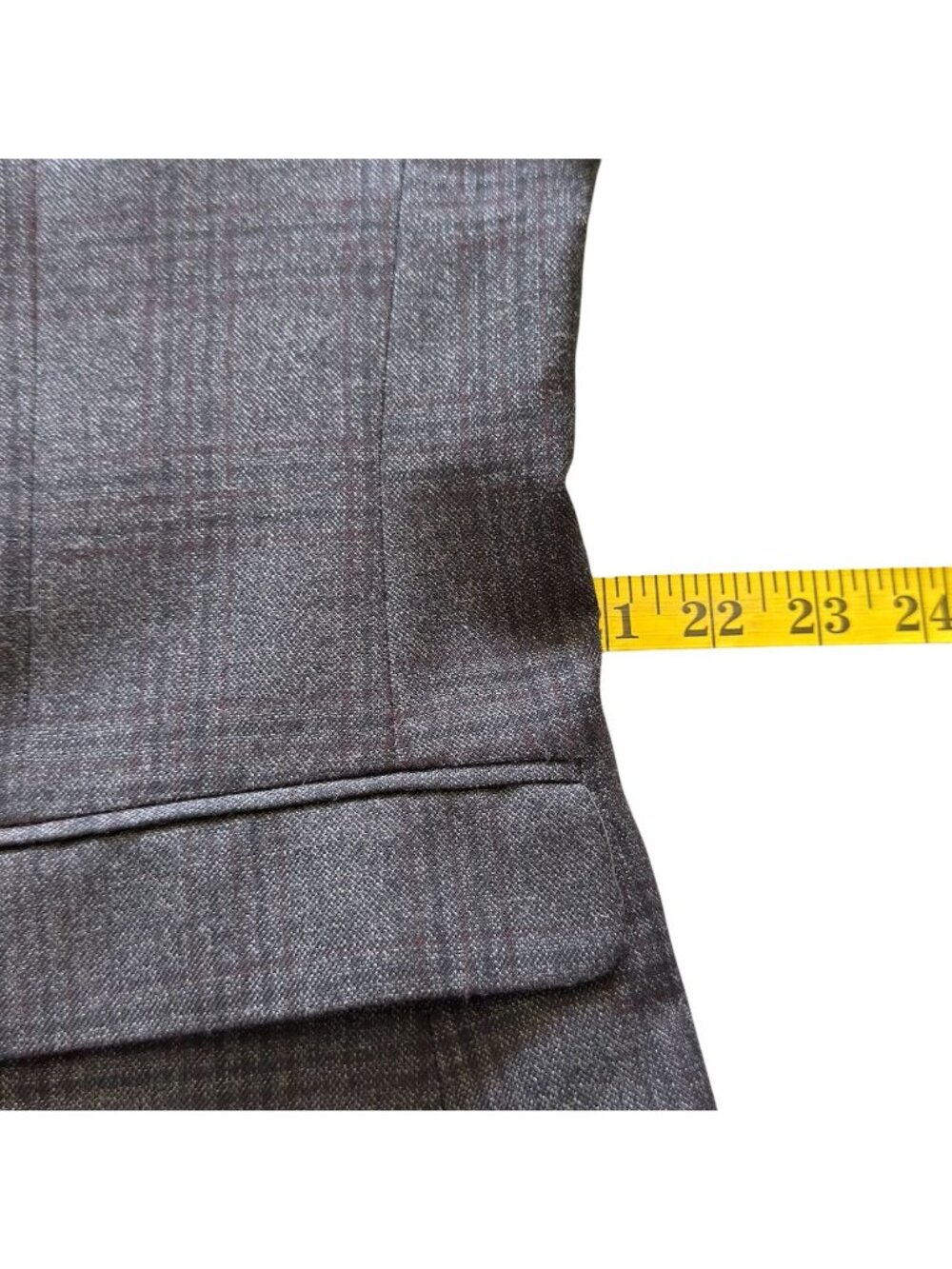 Vintage Tommy Hilfiger Mens 44 R Sport Coat Glen Plaid Check Gray Black Wool - Picture 13 of 16